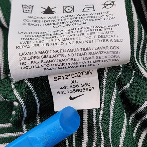 Nike Golf Dri-Fit Polo Mens Size XL Green White Striped Performance Shirt - Picture 11 of 13